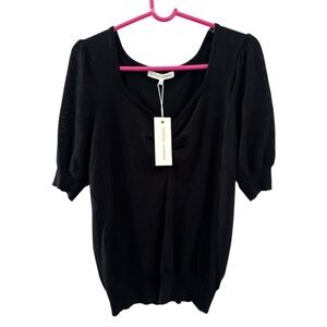 NWT Madison+Hudson Soft‎ Knit Black Sweater Top Women’s Size Medium